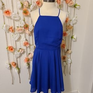 Royal blue mini dress